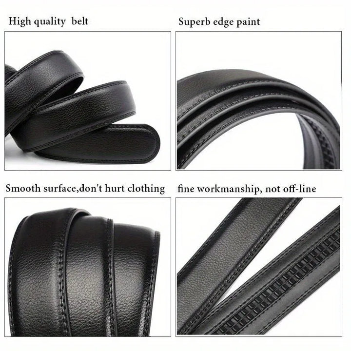 Men Belts Automatic Buckle Belt PU Leather High Quality For Men Leather Strap Casual For Jeans