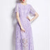 JAMERARY Vintage Holiday Lace Hollow Out Prom Dress For Women's Slim Elegant Short Sleeve Long Dress Female Clothing