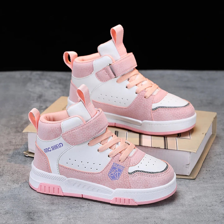 2024 New Fashion Kids Sneakers Boys Girls Casual Board Shoes High Top Running Sports Shoes Children Non-slip Basketball Sneakers