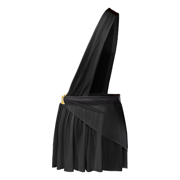 Halloween Ancient Greek Warrior Cosplay Costume Mens One Shoulder Strap Contrast Color Ruffle Skirt Carnival Theme Party Wear