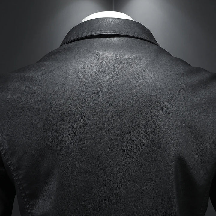 Spring Autumn Mens Leather Jackets Slim Fit Male Fashion Faux Windproof Warm Coats Man Brand Clothing