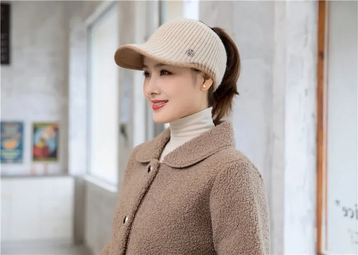 Hats for Women Autumn Winter Sports Empty Top Caps Female Knitted Warm Baseball Cap Fashion Running Golf Sun Hat