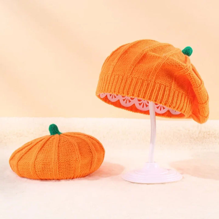 Halloween Pumpkin Beret Hat Decoration Thanksgiving Autumn Winter Parent-Child Knitted Hats Warm Knit Hat Christmas Party Hats
