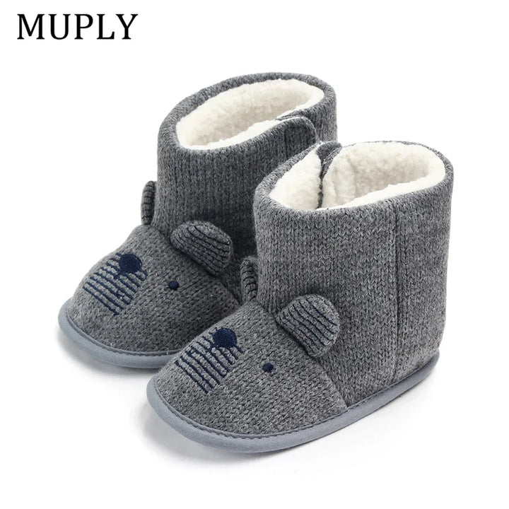Baby Boys Girls Boots For Newborn Cute Cartoon  Animal Shoes Infant Toddler First Walkers Super Keep Warm Snowfield Boot