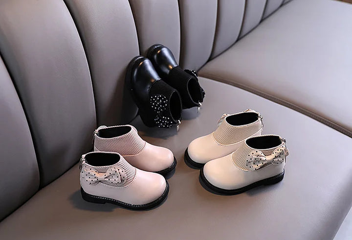 ботинки Kid Shoe Kid Plush Fashion Boots 2023 New Soft Leather Boot Versatile Ankle Boot Soft Soled Girl Boots Kids Cotton Boots