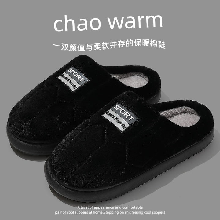 Waterproof Cotton Slippers Men Autumn and Winter 2025 New Arrival Indoor Home Non-Slip down Heattech Cotton Slippers Men's Winter