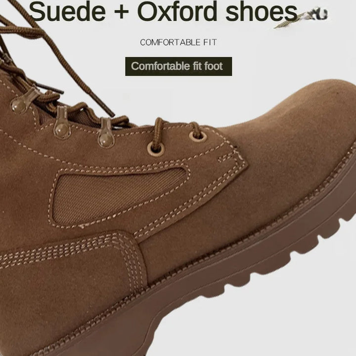 New Brand Leather Man Tactical Combat Boots Men Outdoor Hiking Desert Boots Breathable Male Ankle Boots