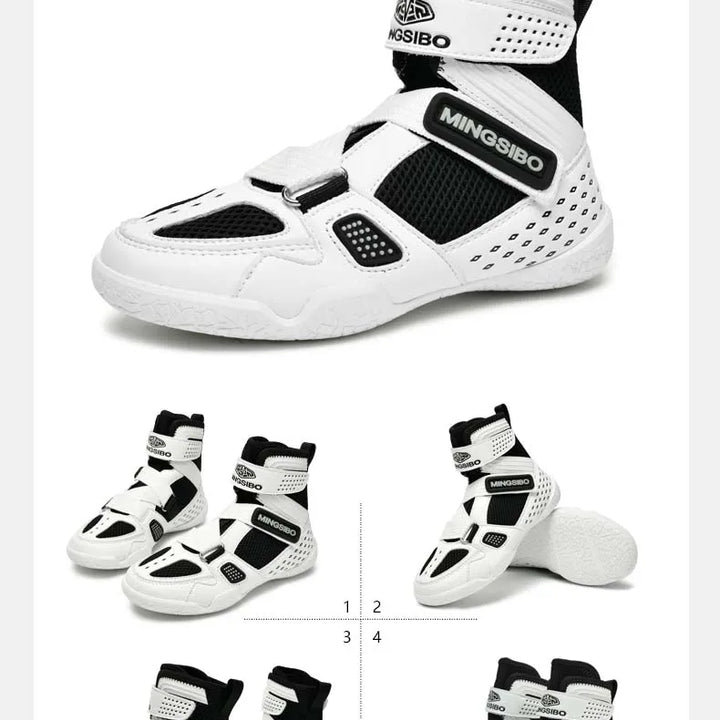 High-top  Boxing Shoes Designed For Children wrestling Shoes Breathable and Comfortable Children's Fight Boots30-38