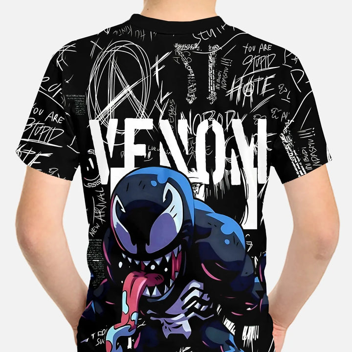Marvels Venom Print Baby Clothing 5 to 14 Years Male Outdoor Clothes for Children Boy Girl Child T-Shirt Top Shirts