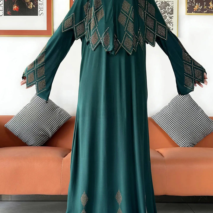 Two Piece Set Hijab Prayer Clothes Muslim Abaya Set Women Prayer Garment Dress Hijab Long Khimar Long Dress Sets Islamic Ramadan