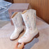 Girls Boots Toddler Snow Gear Mid Calf Glitter Western Cowboy Boot 2025 Autumn Big Kid Riding Girls Botas Size 27-36 Kids Shoes