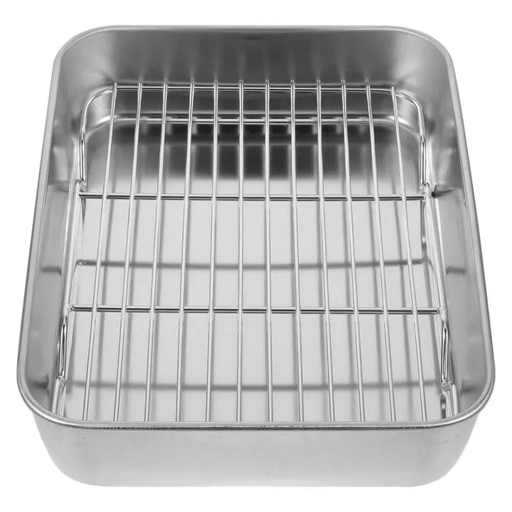 Stainless Steel Baking Tray Oven Pan Rack Cooling Mesh Cookie Plate Baking Dishes Roasting Pan Food Grade Wear Resistant