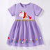 Little maven Children's Clothing Baby Girls New Cotton Embroidered Cartoon Dinosaurs Denim Dresses