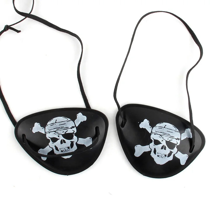 Adults Black Pirate Hats with Skull Pattern Halloween Cosplay Props Parties Caribbean Pirate Costume Hats LED Glowing Party Hat