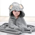 Toddler Bathrobe Infant Bath Towel Boy Girl Blankets Swaddle With Hood Cartoon Coral Fleece Towel Blanket Newborn Kids Bedding