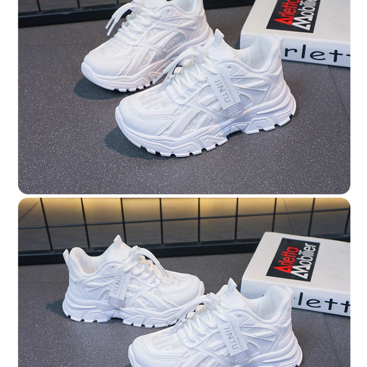 Girls Sneakers 2024 Children Casual Shoes Mesh Platform Designer Tennis Sneaker 6 To 12 Years Kids Sports Shoe for Girl