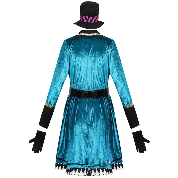 Halloween Alice In Wonderland Clock Mad Hatter Cosplay Costume Sexy Adult Women Magic Show Tuxedo Fancy Dress