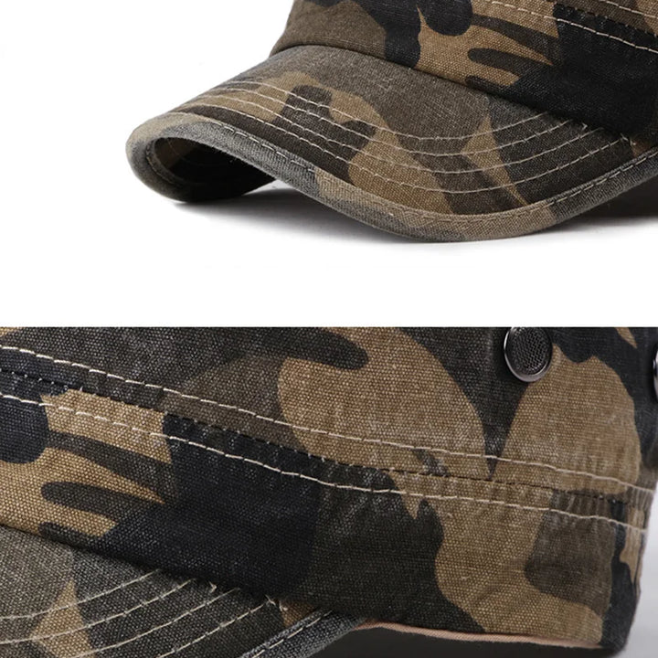 Vintage Camouflage Hats for Men Women Spring Summer Flat Top Baseball Caps Outdoor Camo Cadet Combat Fishing Cap Sunscreen Cap