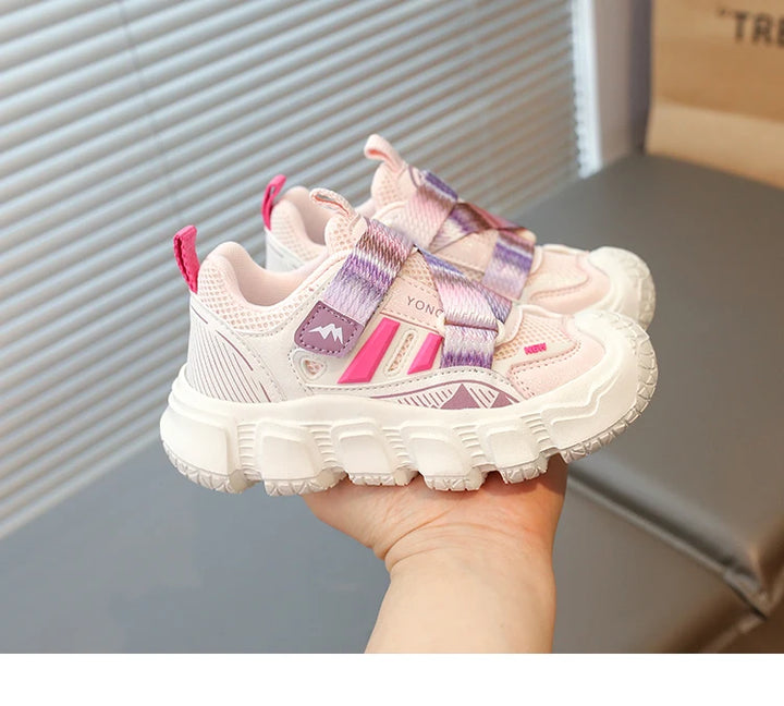Kids Casual Sneakers for Boys Girls 2025 Autumn New Toddler Colorblock Versatile Sneakers Breathable Soft Sole School Footwear