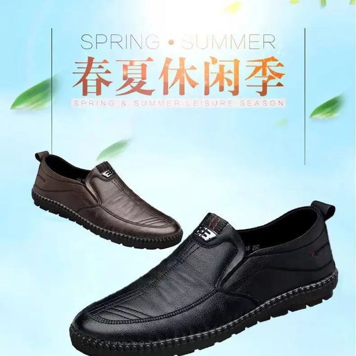 Mens PU Leather Loafers Non Slip Walking Flats Breathable Outdoor Slip on Casual Shoes for Male Work Office Driving Sneakers2