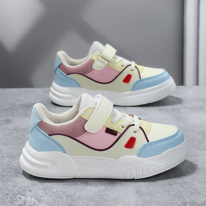 Kids Spring Sneakers Girls School Casual Shoes Outdoor Breathable Running Shoes Light Soft Tenis Pink Non-slip Children Shoes