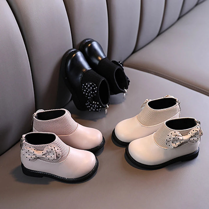 ботинки Kid Shoe Kid Plush Fashion Boots 2023 New Soft Leather Boot Versatile Ankle Boot Soft Soled Girl Boots Kids Cotton Boots