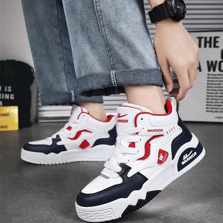 New Four Seasons Men's Sneakers Men's Comfortable Platform Shoes  Trend Lace-up Vulcanized Shoes White Casual Sneakers 5