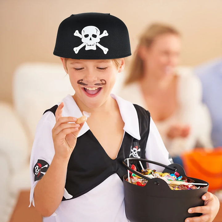 Halloween Pirate Hat Cap Decoration Kids Adult Masquerade Captain Headscarf Cosplay Costume Props Halloween Party Decoration