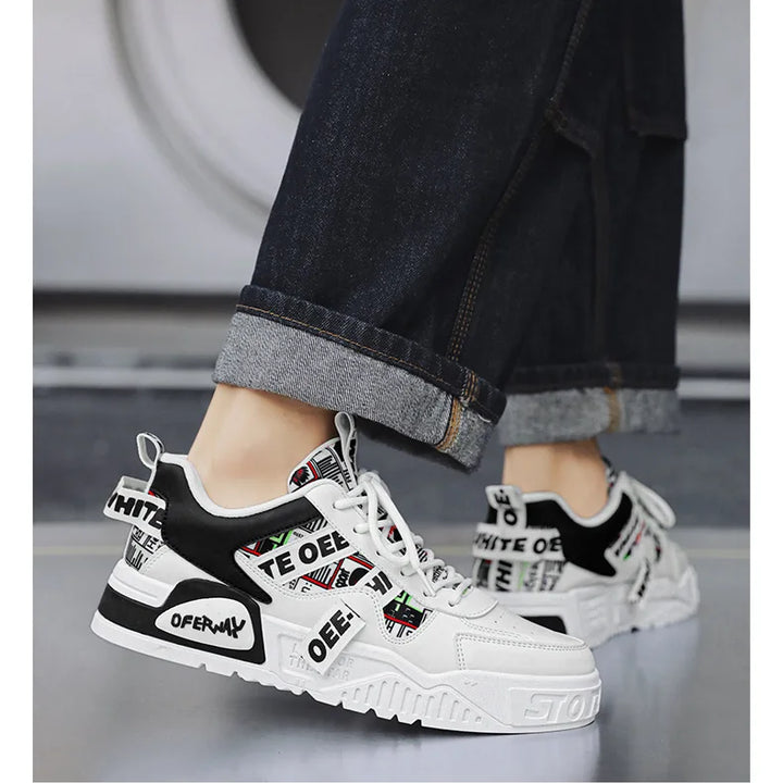 2025 new men's shoes for spring, breathable, niche, trendy, versatile, casual board shoes, height increasing sports shoes