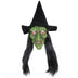 Halloween Horror Old Witch Mask with Hat Cosplay Scary Clown Hag Latex Masks Green Face Big Nose Old Women Costume Party Props