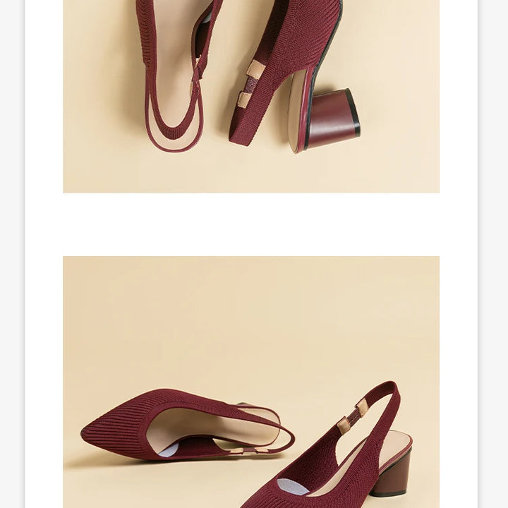 DIMANYU Women Dress Shoes Knitted Solid Color Toe Back Trip Fashion Sandals Women Pointed Toe Shallow Sidespace Women Sandals