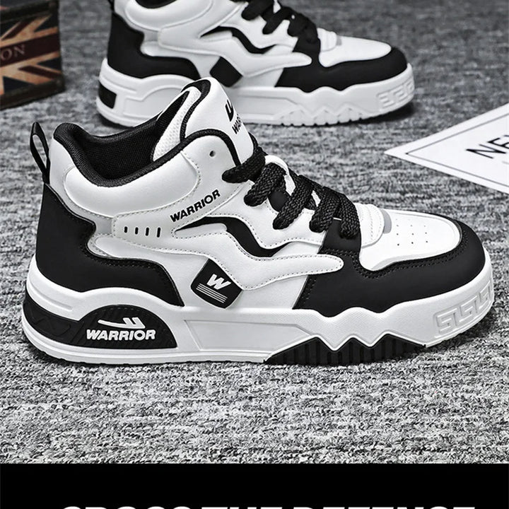New Four Seasons Men's Sneakers Men's Comfortable Platform Shoes  Trend Lace-up Vulcanized Shoes White Casual Sneakers 5