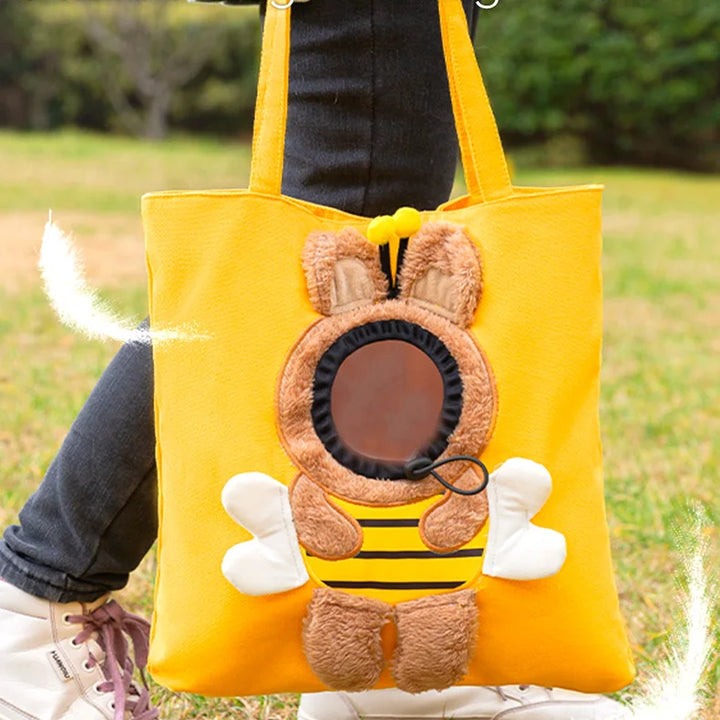 Pet Canvas travel Bag  Shoulder outdoor carrier Bag Cats and Dogs Tote Bag Small Pet Carrier Bag Fashionable Breathable