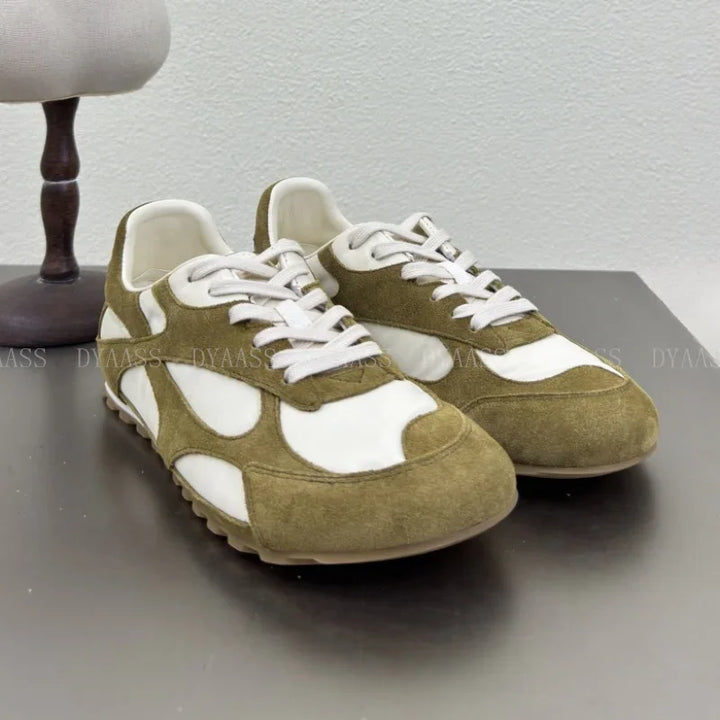 Designer Women Sneakers Casual Shoes Women Men Lace Up Round Toe Flats Non Slip Comfort Concise  Mixed Color Walking Shoes