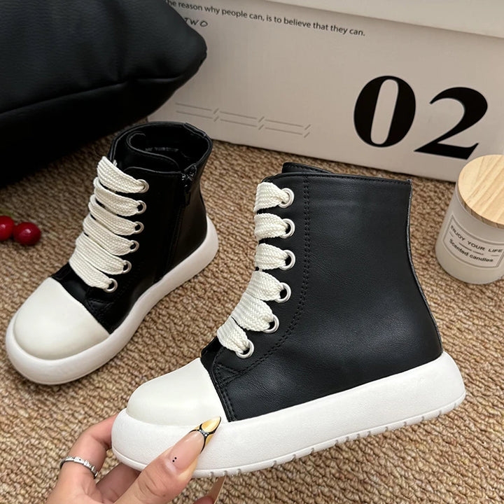 Children's Boots Autumn and Winter New Korean Style Short Boots for Boys and Girls Waterproof Mid-Calf Baby Girl Leather Boots Fashionable Brand Shoes