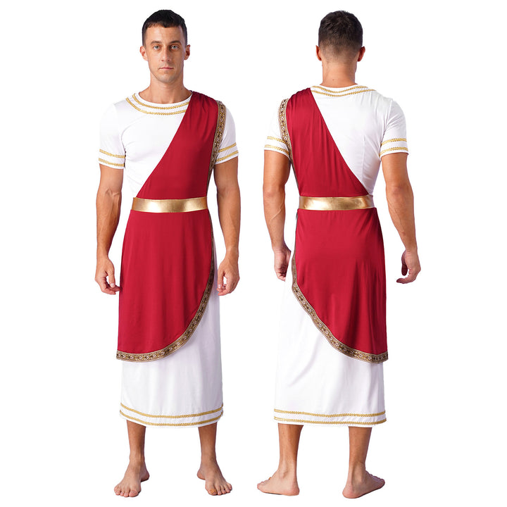 Halloween Men Ancient Greek Roman Toga Adults Retro Gold Cosplay Costume Long Robe Carnival Theme Party Fancy Dress Outfits