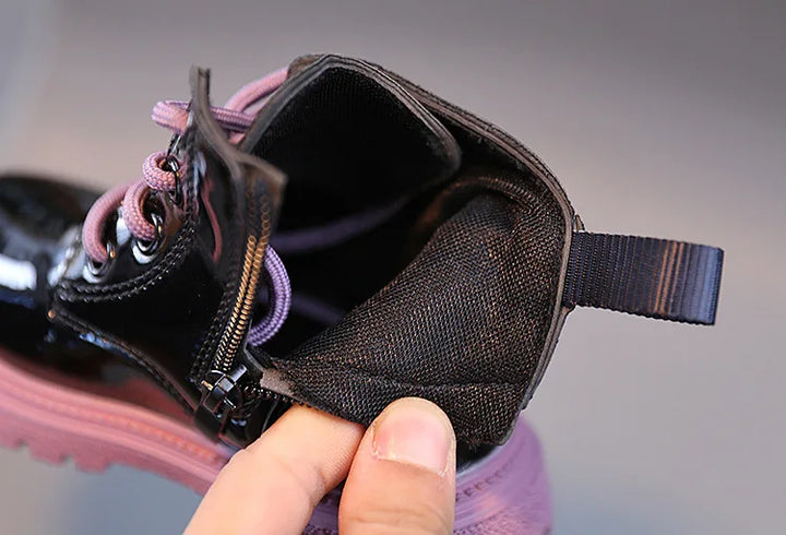 Children Boots Patent leather Casual Sneakers Baby Kids Shoes Waterproof British Ankle Short Boots Boys Shoes Toddler Snow Boots