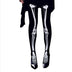 Halloween Skeleton Costume Footed Tights Women Funny Scary Stockings Skull Print Pantyhose Leggings for Cosplay Party