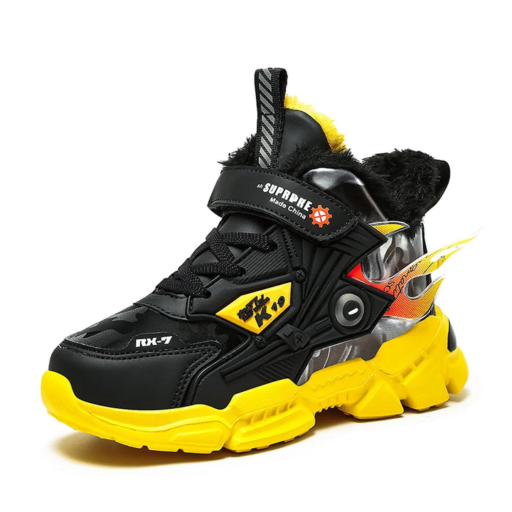 Winter Kids Shoes Boys Non-slip Sport Shoes Outdoor Snow Ankle Boots Waterproof Warm Sneakers Child High Top Cotton Casual Shoes