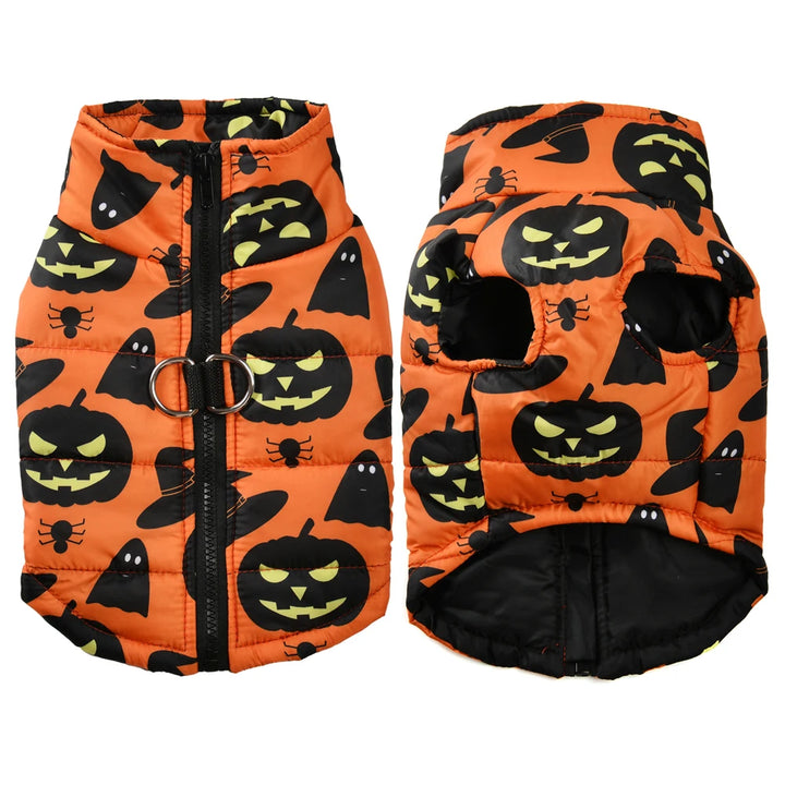 Halloween Dog Clothes Winter Warm Puppy Vest Jacket For Small Dogs Cats Outdoor Waterproof Pet Coat Chihuahua Costume Apparel