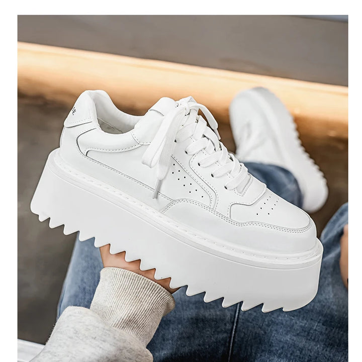 Small White Shoes, Men's New Increase Platform Shoes 2025 Spring Retro Trend Platform Shoes