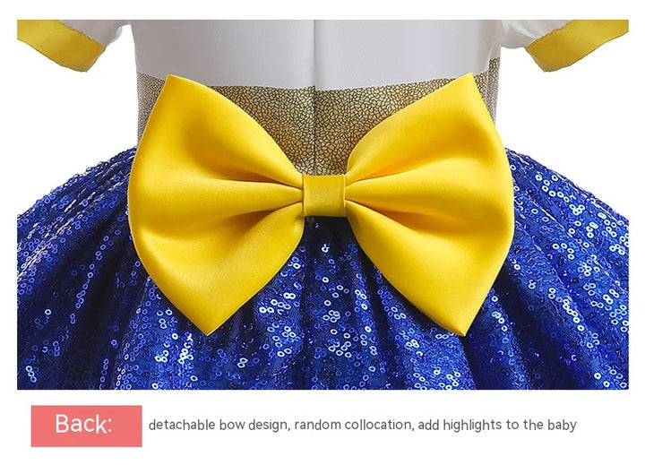 Halloween Boys Girls Children Bow Tie Ballet Skirt Denim Scarf Vest Clothes Princess Dress Toy Cartoon Role Playing Set Clothing