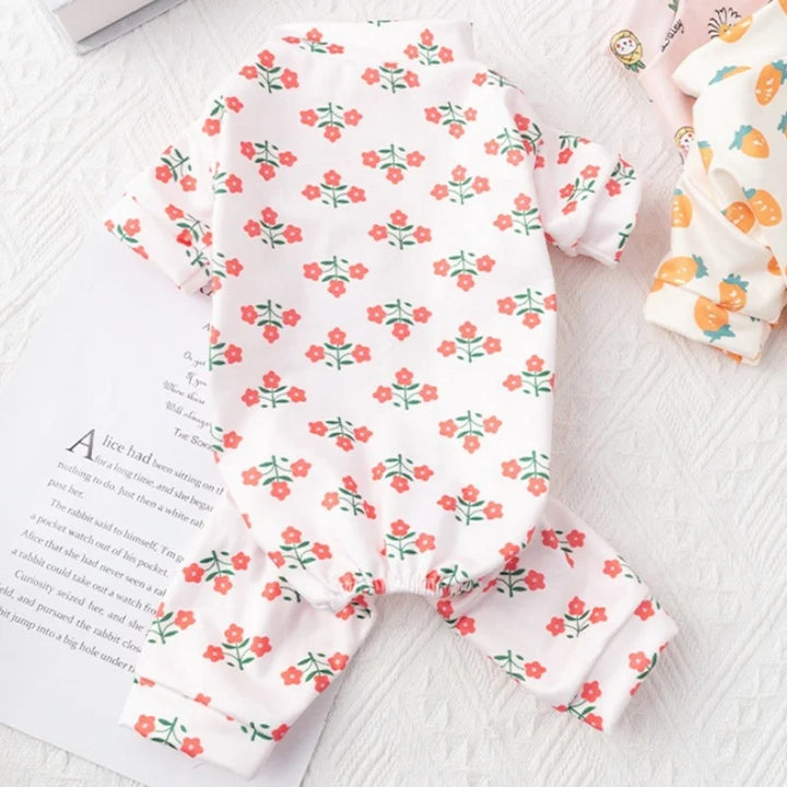 Pet Dog Clothes for Small Dogs Soft Warm Dog Jumpsuits Fashion Print Puppy Pajamas Cute Cat Sleepingwear Pet Onesie Dog Overalls