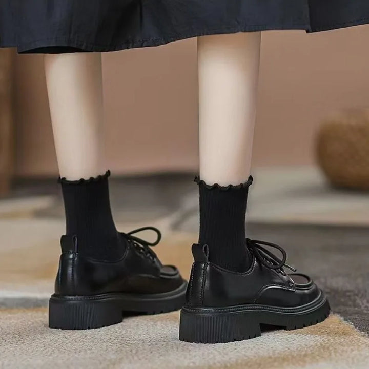 Women's Shoes With Straps Office Platform Medium Heels Ladies Pumps Loafers Lastest Casual Footwear On Sale Social Premium