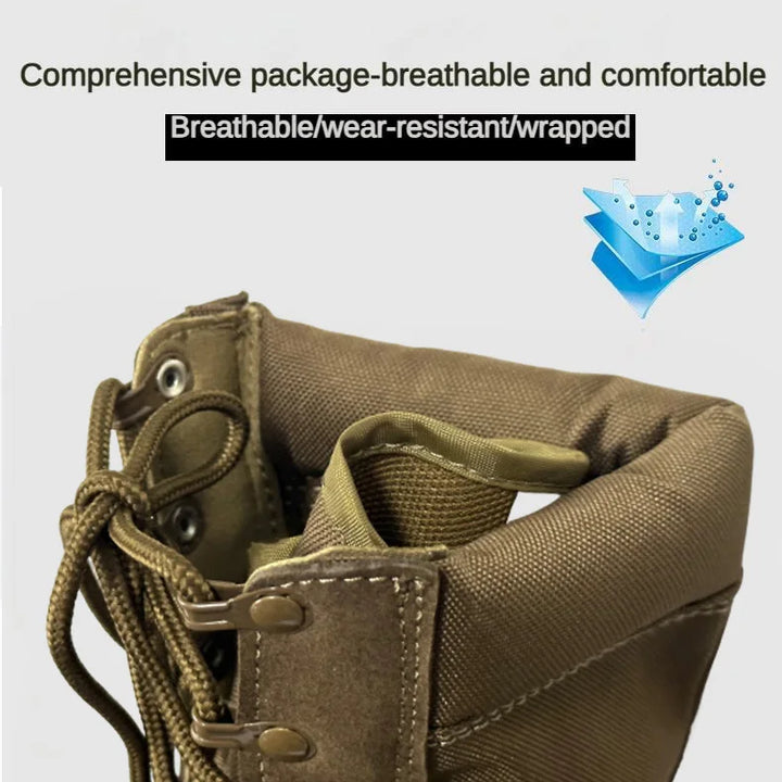 New Brand Leather Man Tactical Combat Boots Men Outdoor Hiking Desert Boots Breathable Male Ankle Boots