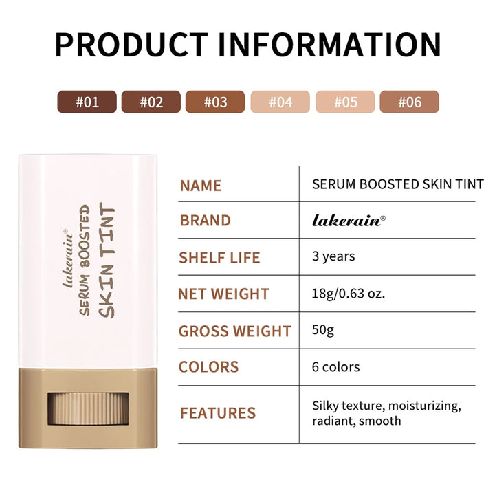 Stick Foundation Balm Serum Boosted Skin Tint Foundation Stick Smooth Plumper Hight Coverage Travel Bronze Foundation Stick Make