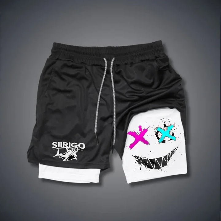 Men's breathable double layered shorts quick drying sports shorts for training running straight legs summer trends and novelty