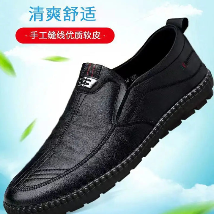 Mens PU Leather Loafers Non Slip Walking Flats Breathable Outdoor Slip on Casual Shoes for Male Work Office Driving Sneakers2