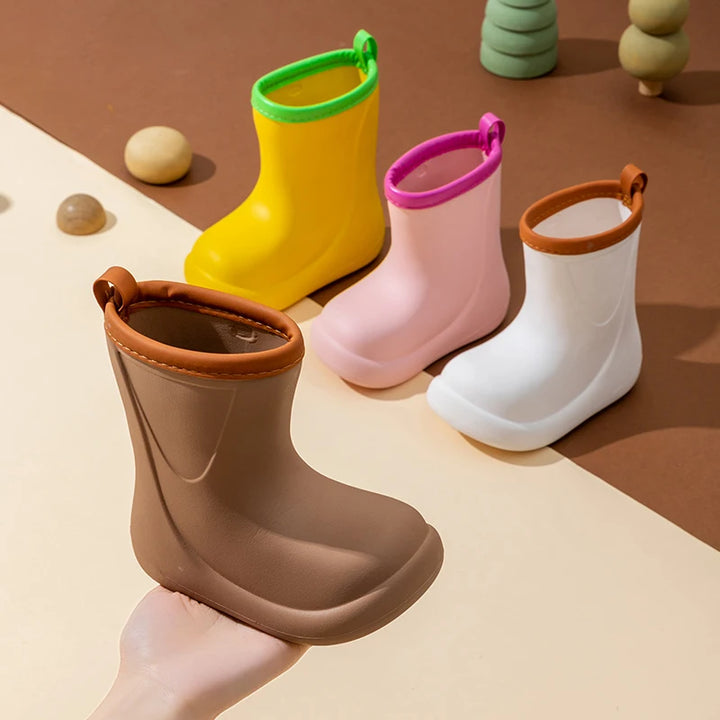 Korean INS Children's Rain Boots Bear Baby Anti-slip Waterproof Light Weight Unisex Kids Shoes Soft Sole Easy to Wear And off