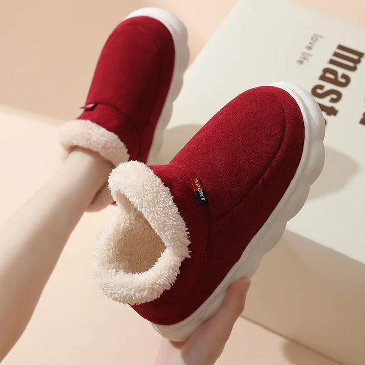 Shevalues Winter Fuzzy Men Shoes Fluffy Plush Men House Shoes Fashion Outdoor Antiskid Men Cotton Shoes Platform Fur Men Shoes
